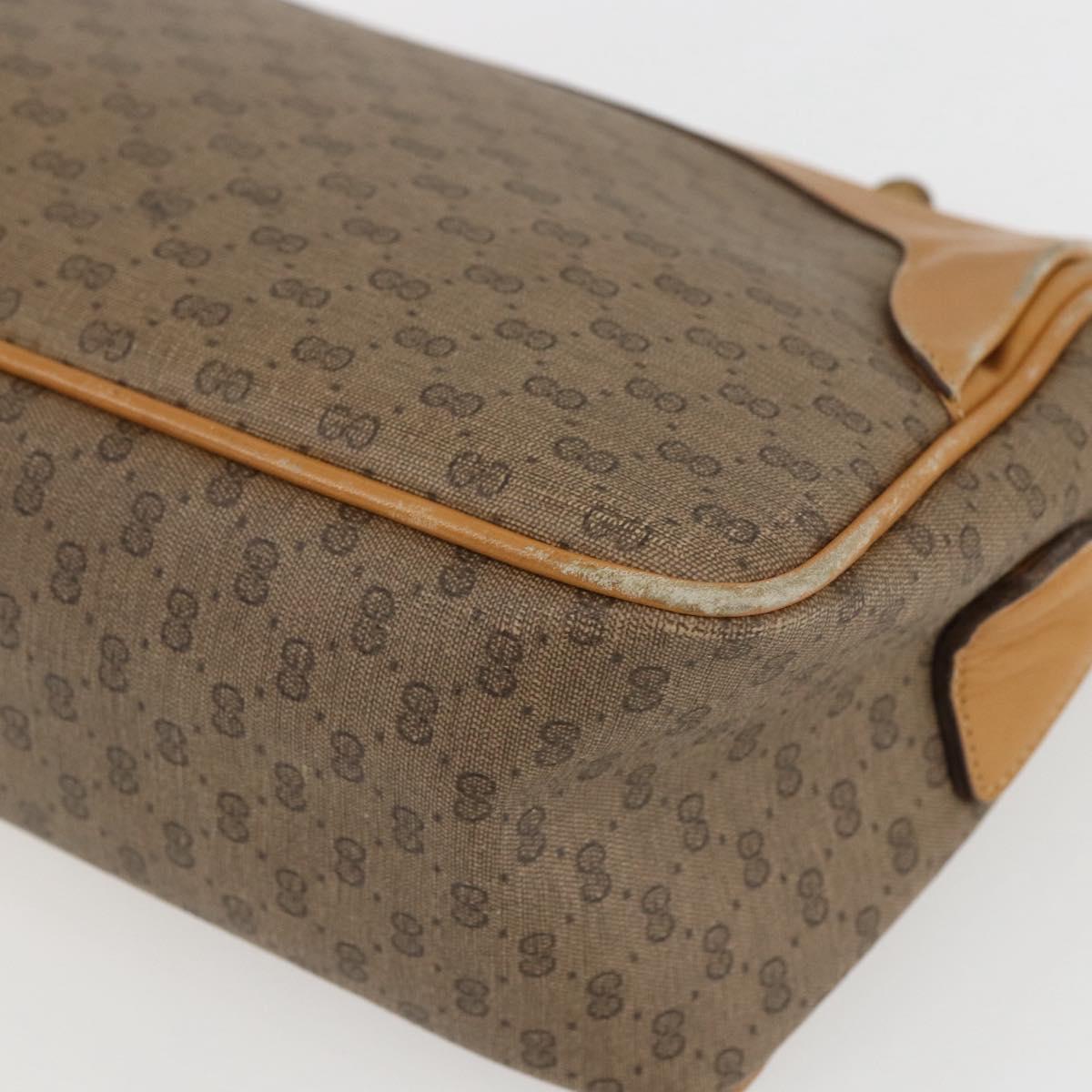 GUCCI Micro GG Supreme Shoulder Bag PVC Beige Gold Auth 160560