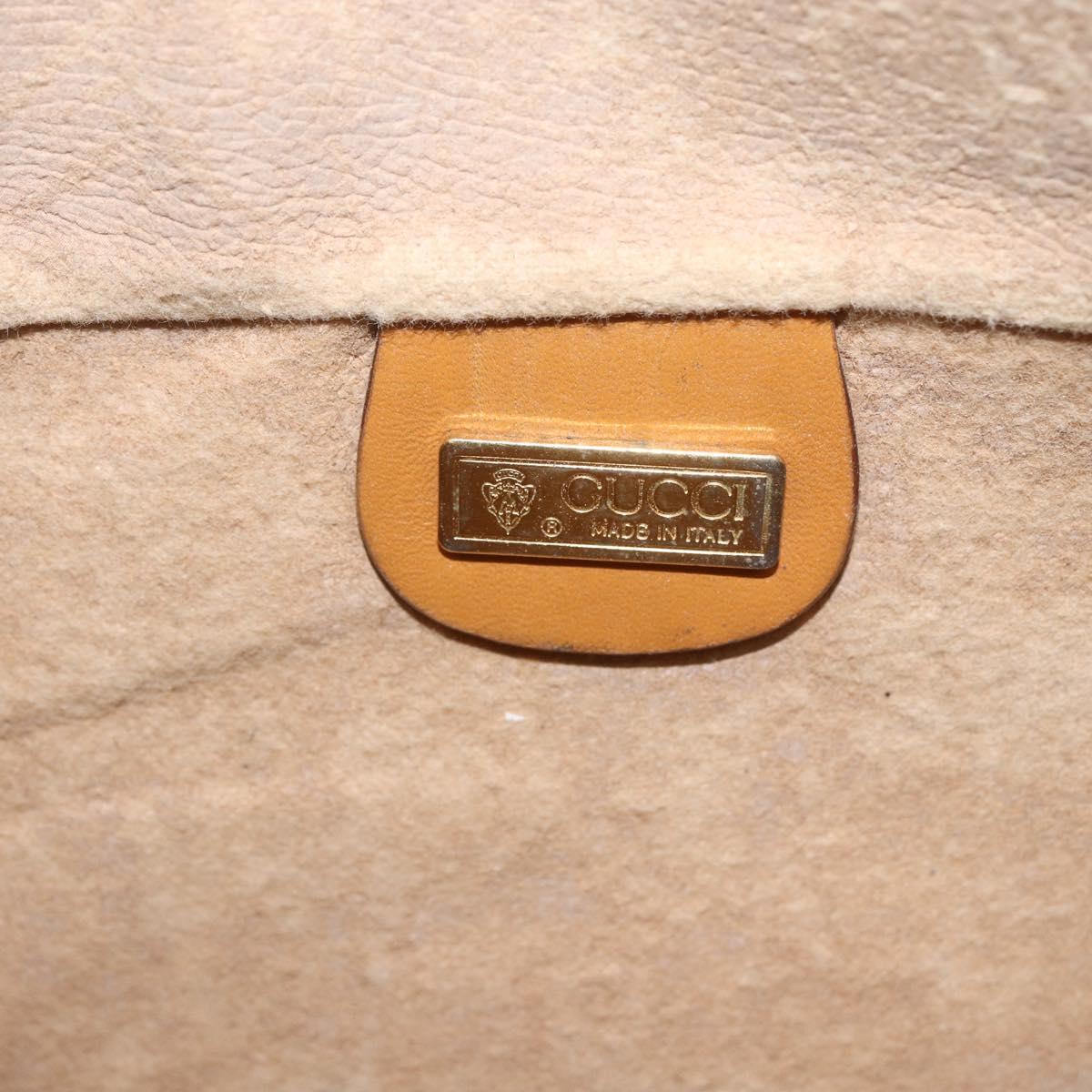 GUCCI Micro GG Supreme Shoulder Bag PVC Beige Gold Auth 160560