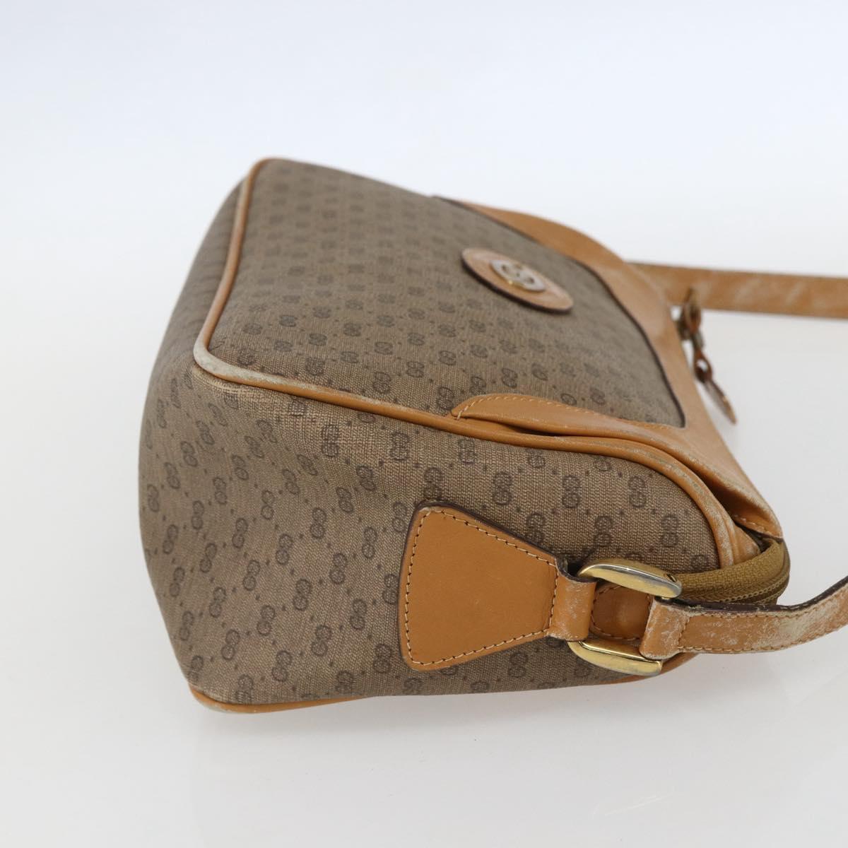 GUCCI Micro GG Supreme Shoulder Bag PVC Beige Gold Auth 160560