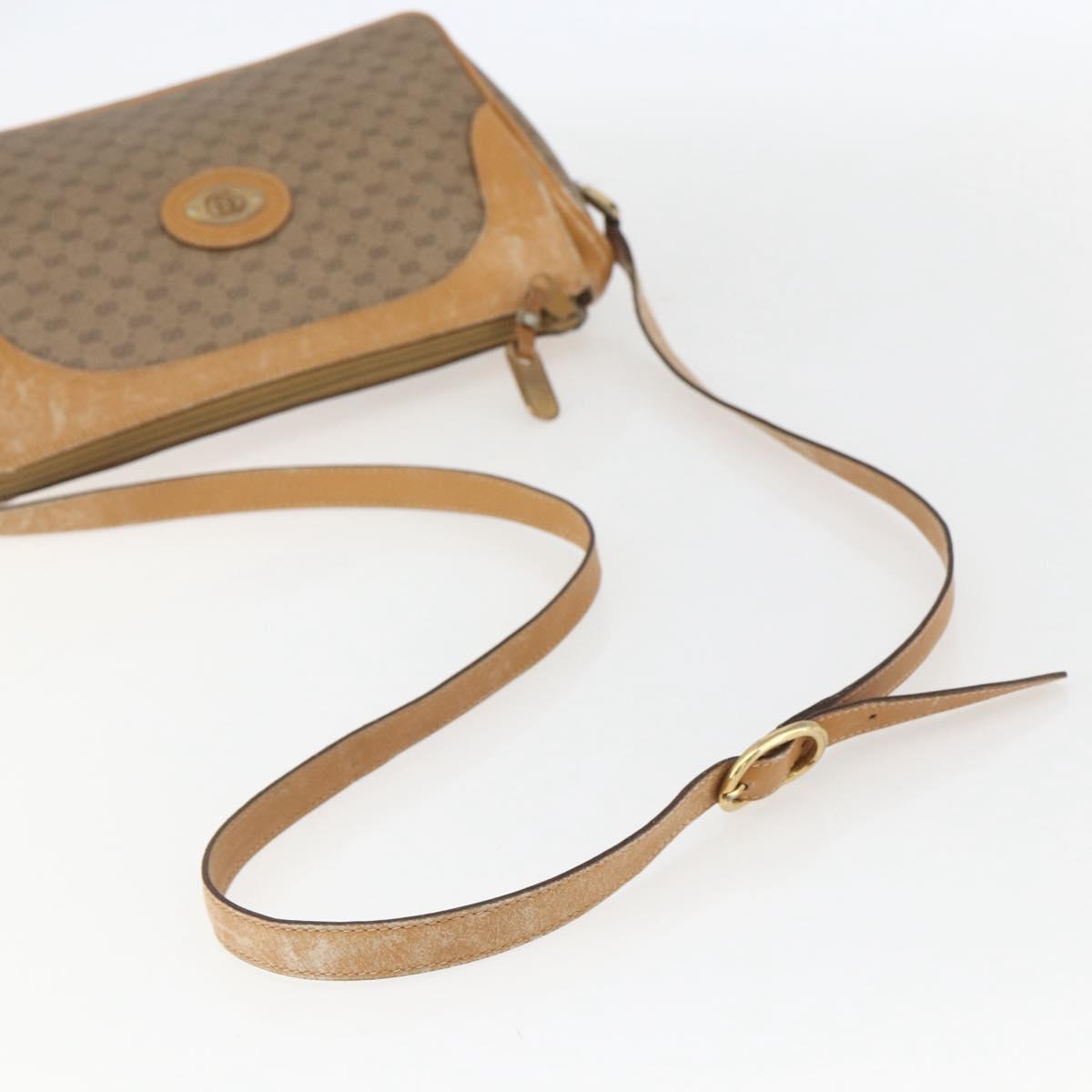 GUCCI Micro GG Supreme Shoulder Bag PVC Beige Gold Auth 160560
