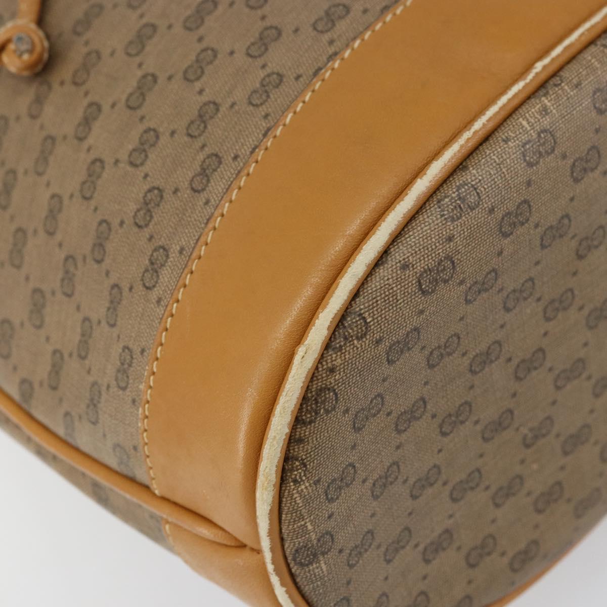GUCCI Micro GG Supreme Shoulder Bag PVC Beige Gold Auth 160561