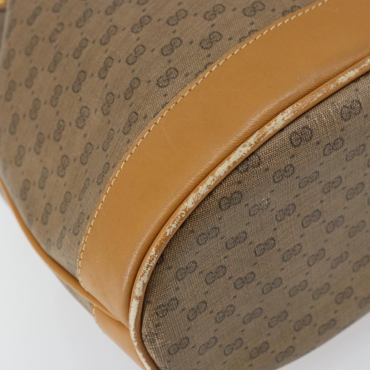 GUCCI Micro GG Supreme Shoulder Bag PVC Beige Gold Auth 160561