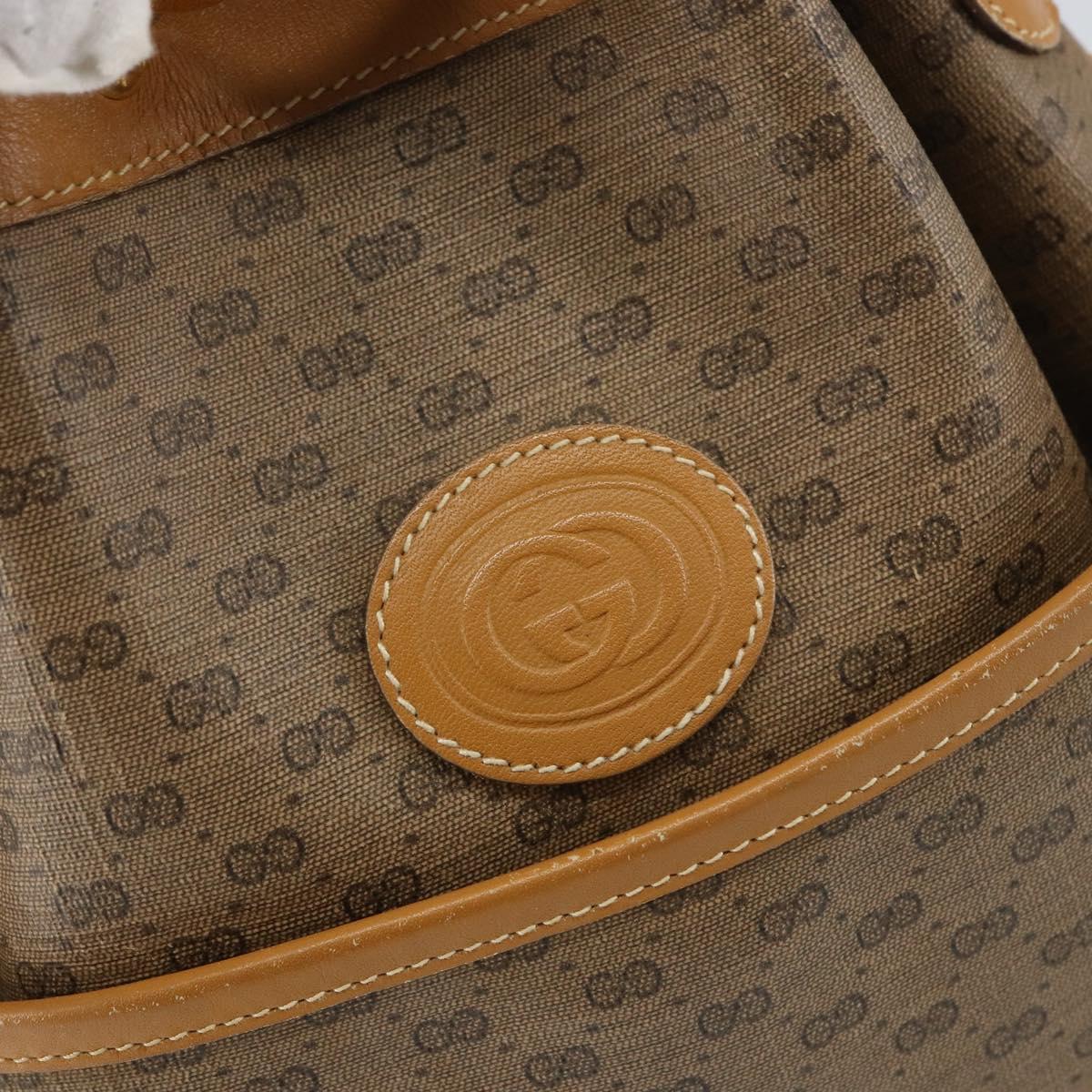 GUCCI Micro GG Supreme Shoulder Bag PVC Beige Gold Auth 160561