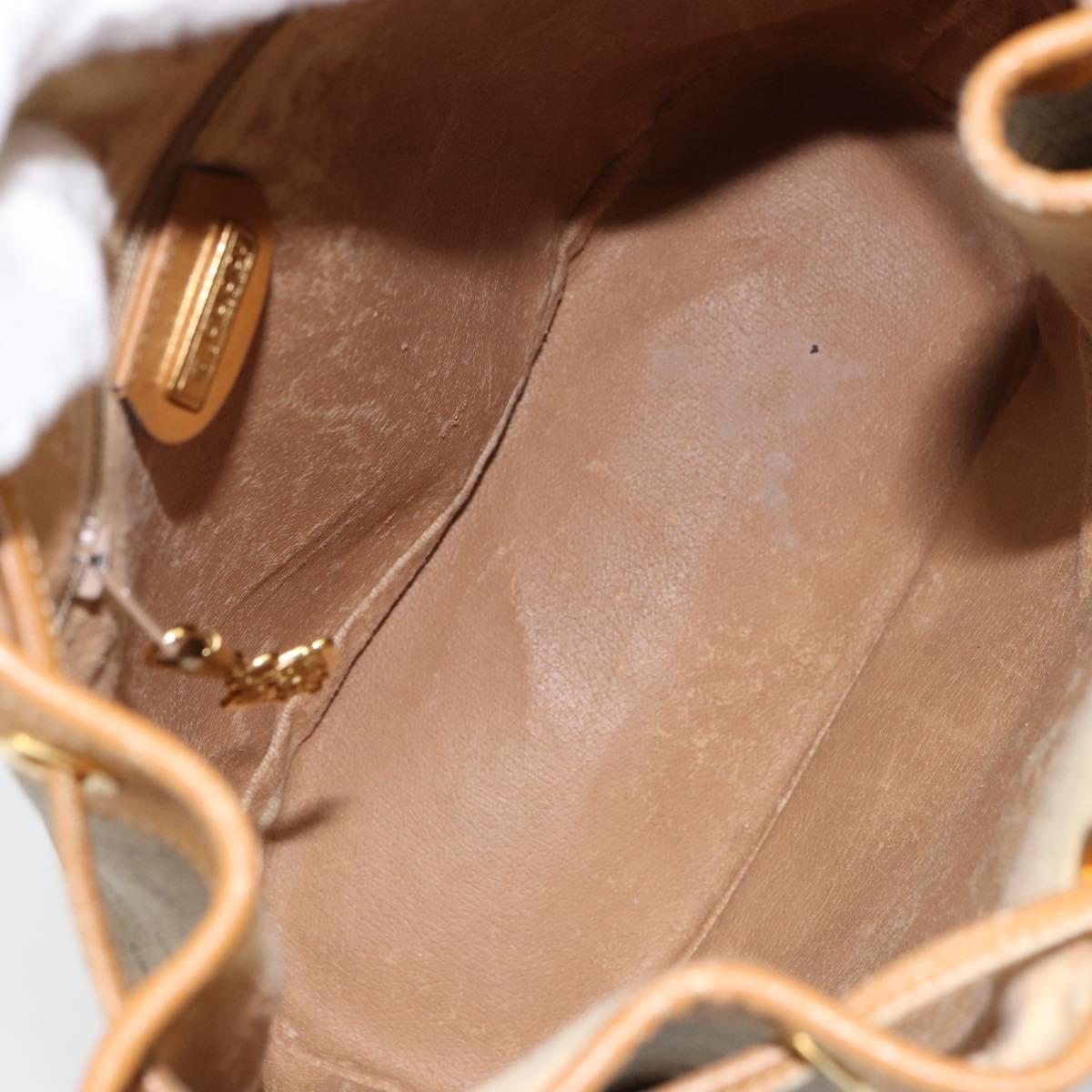 GUCCI Micro GG Supreme Shoulder Bag PVC Beige Gold Auth 160561