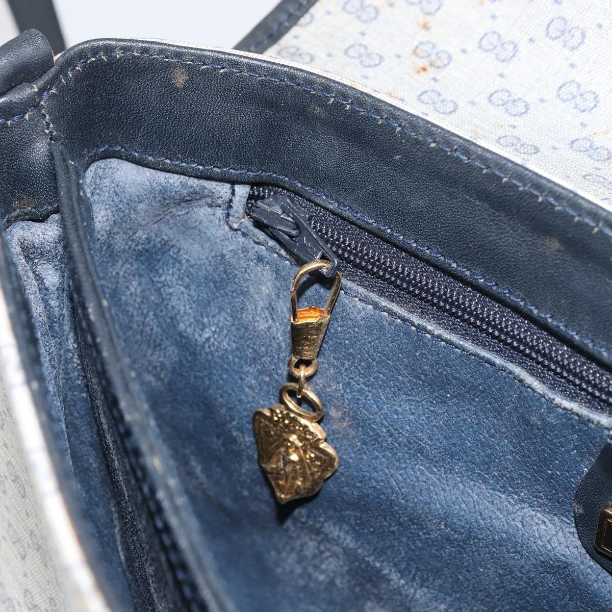 GUCCI Micro GG Supreme Sherry Line Bag PVC Navy Gold 001 14 5364 Auth 160562