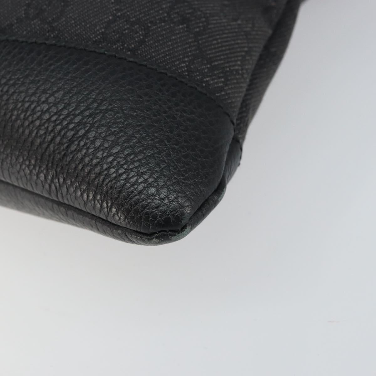 GUCCI GG Canvas Shoulder Bag Black Silver 374411 Auth 160564