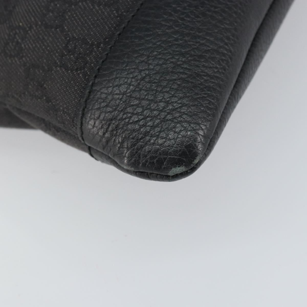 GUCCI GG Canvas Shoulder Bag Black Silver 374411 Auth 160564