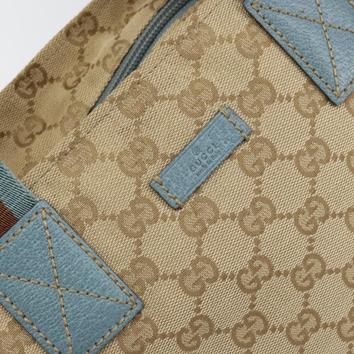 GUCCI GG Canvas Hand Bag Beige Silver 131228 Auth 160569