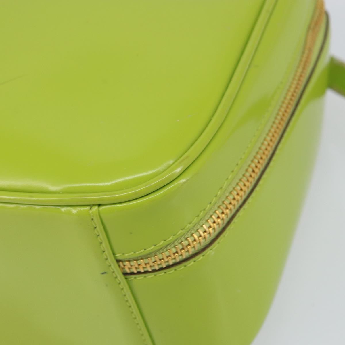 GUCCI Bamboo Hand Bag Enamel 2way Green Gold 000 2040 0323 Auth 160576