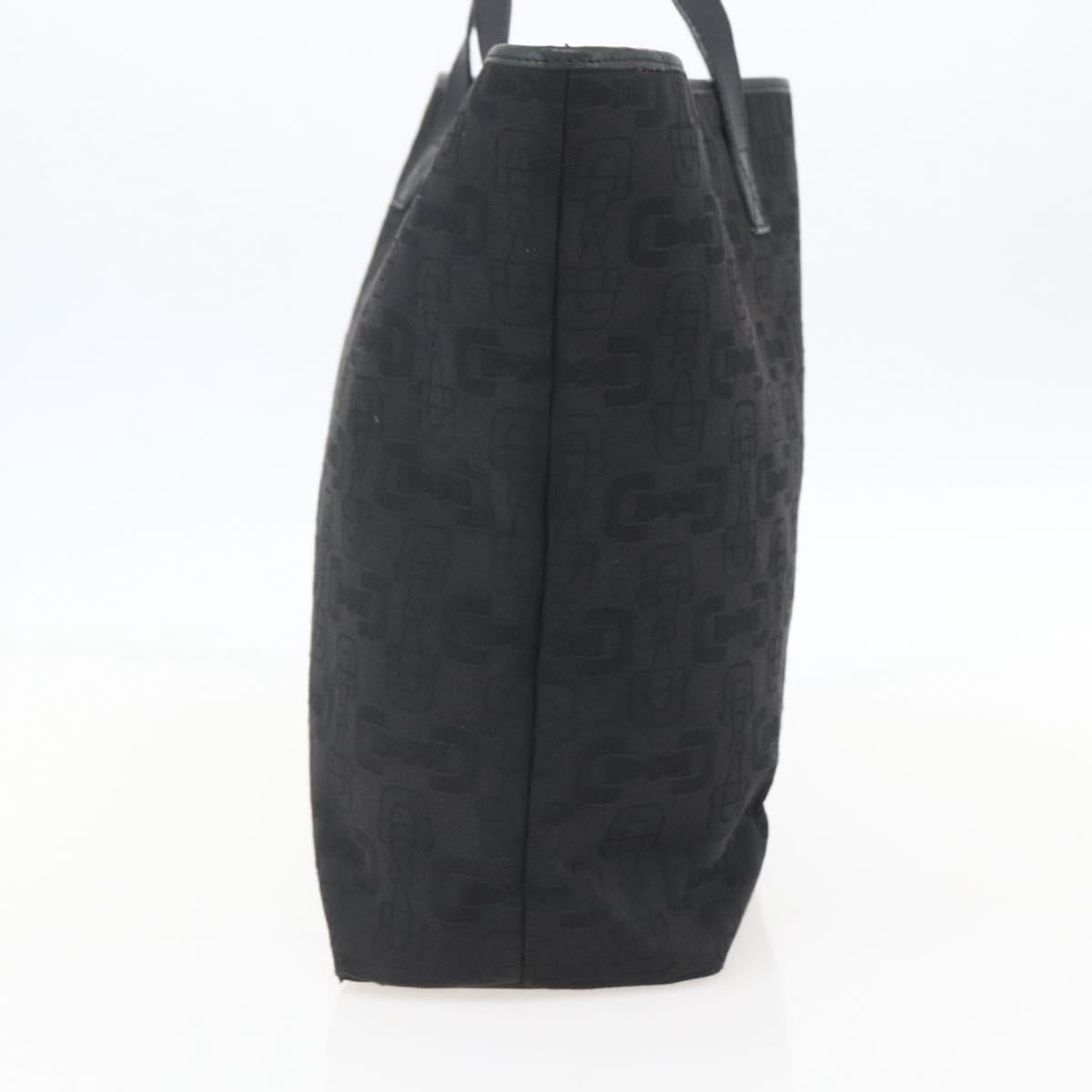 GUCCI Tote Bag Canvas Outlet Black Gold 238696 Auth 160577