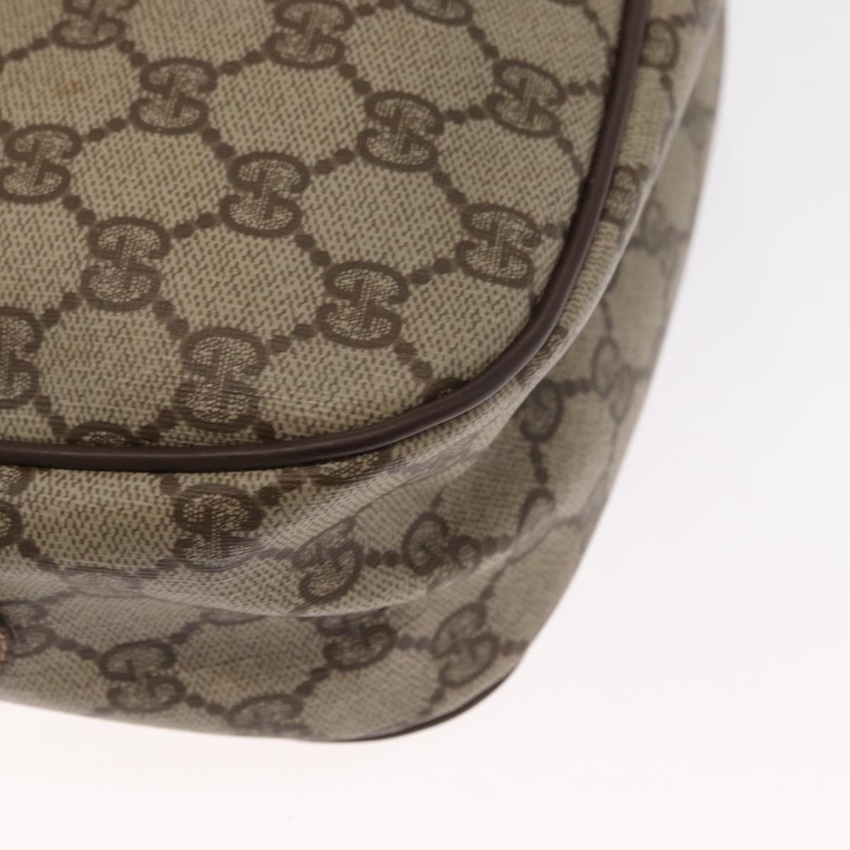 GUCCI GG Supreme Web Sherry Line Bag PVC Beige Gold 001 904 2032 Auth 160592