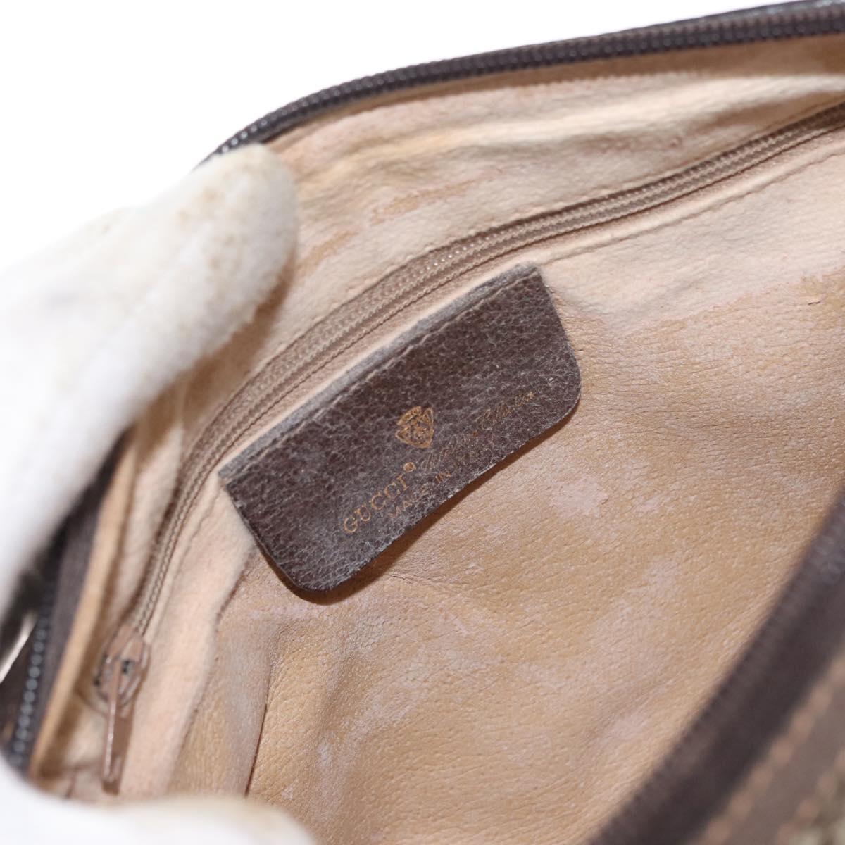 GUCCI GG Supreme Web Sherry Line Bag PVC Beige Gold 001 904 2032 Auth 160592