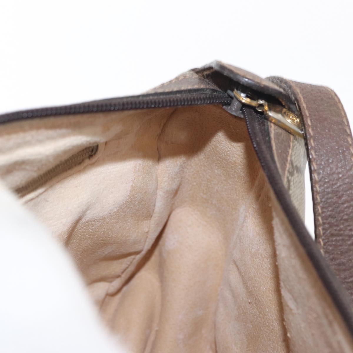 GUCCI GG Supreme Web Sherry Line Bag PVC Beige Gold 001 904 2032 Auth 160592