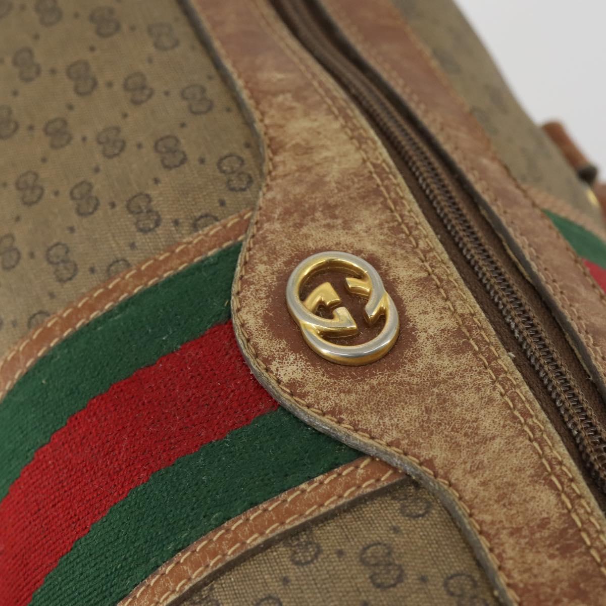 GUCCI Micro GG Supreme Web Sherry Line Bag PVC Beige 002 58 4422 Auth 160595