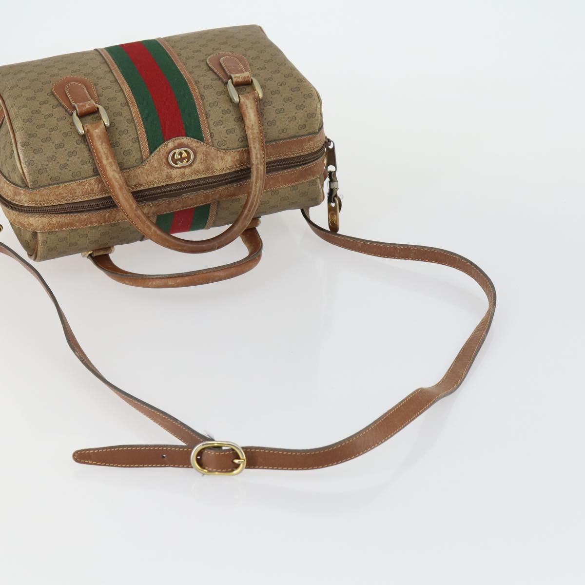 GUCCI Micro GG Supreme Web Sherry Line Bag PVC Beige 002 58 4422 Auth 160595