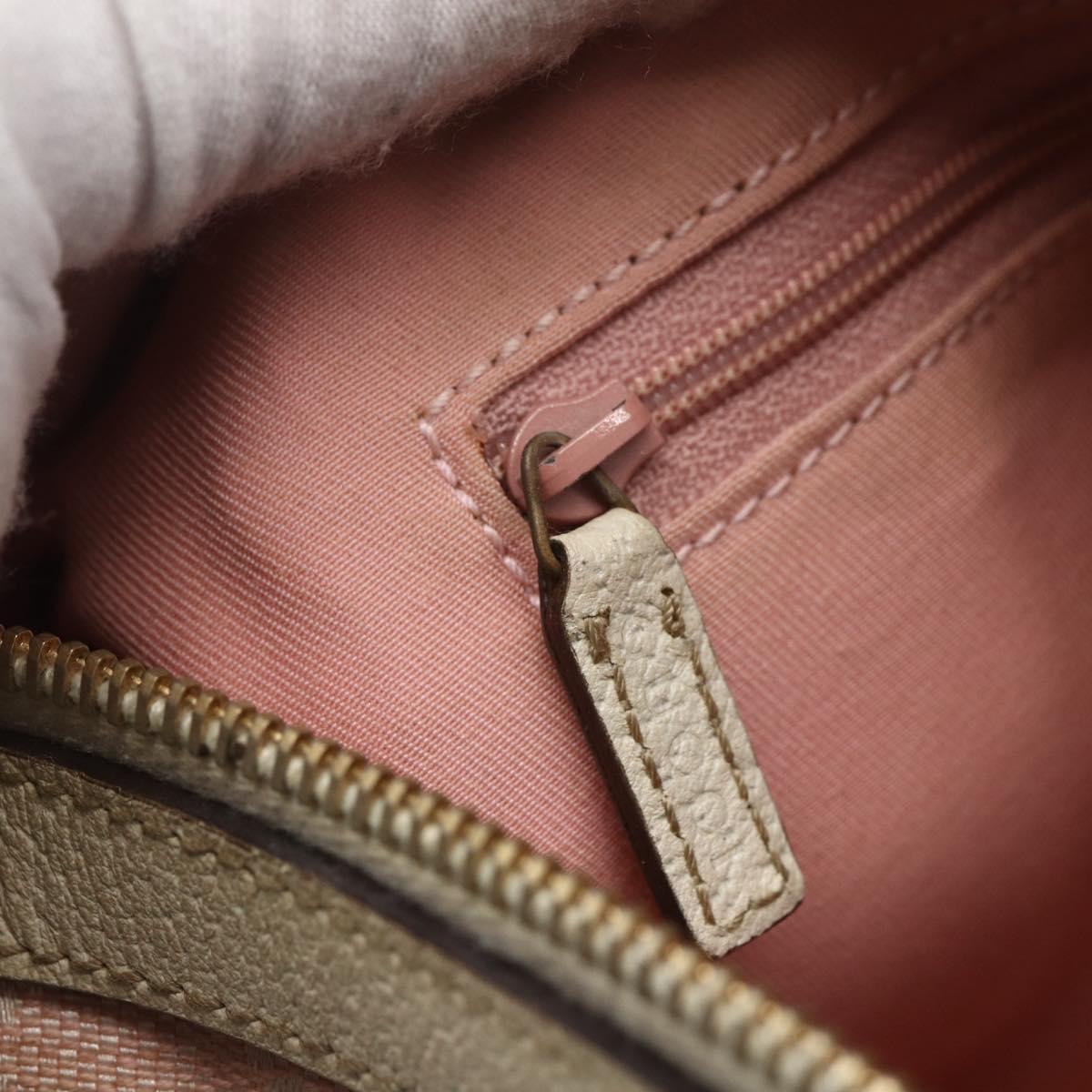 GUCCI GG Canvas Hand Bag Outlet Pink Gold 130942 Auth 160602