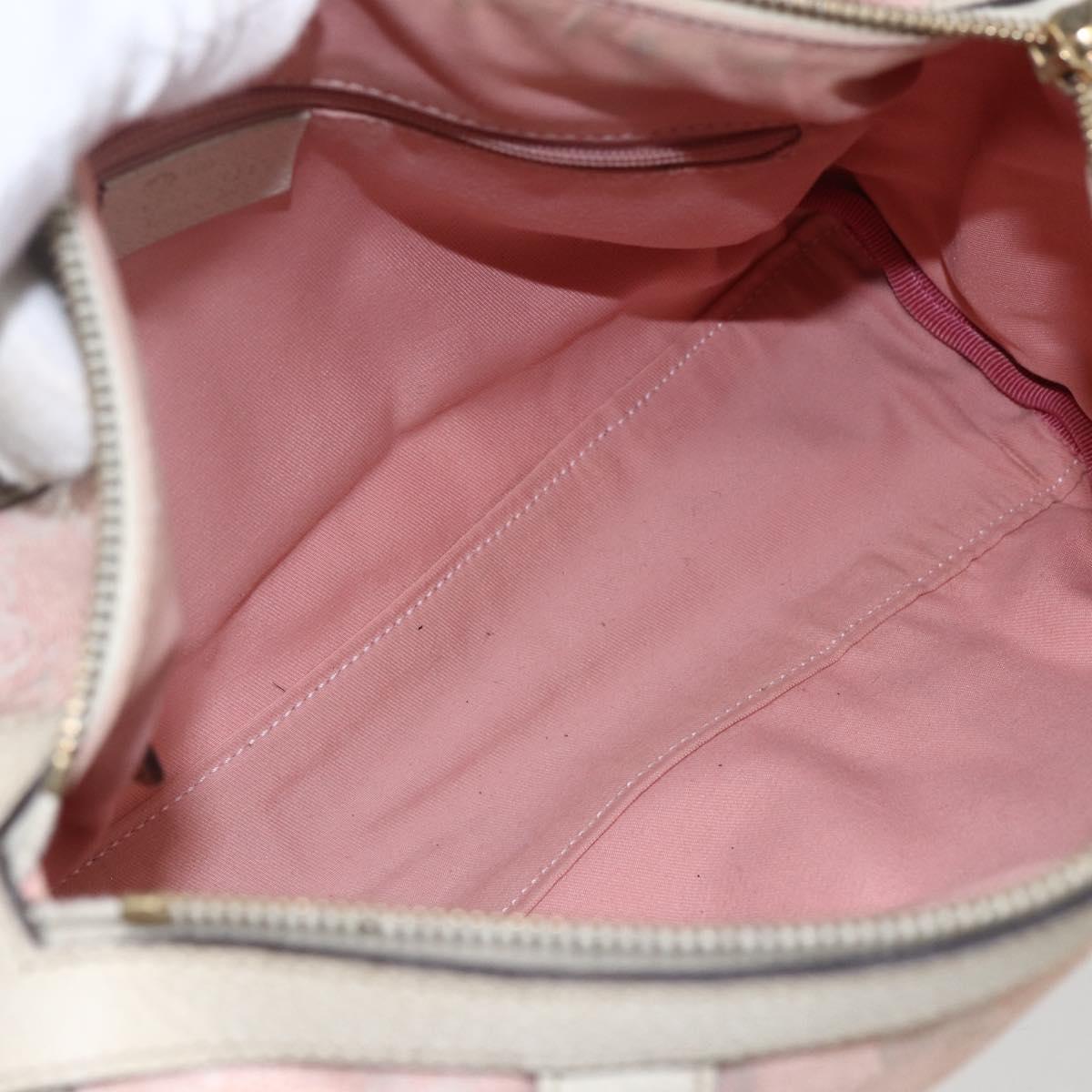 GUCCI GG Canvas Hand Bag Outlet Pink Gold 130942 Auth 160602
