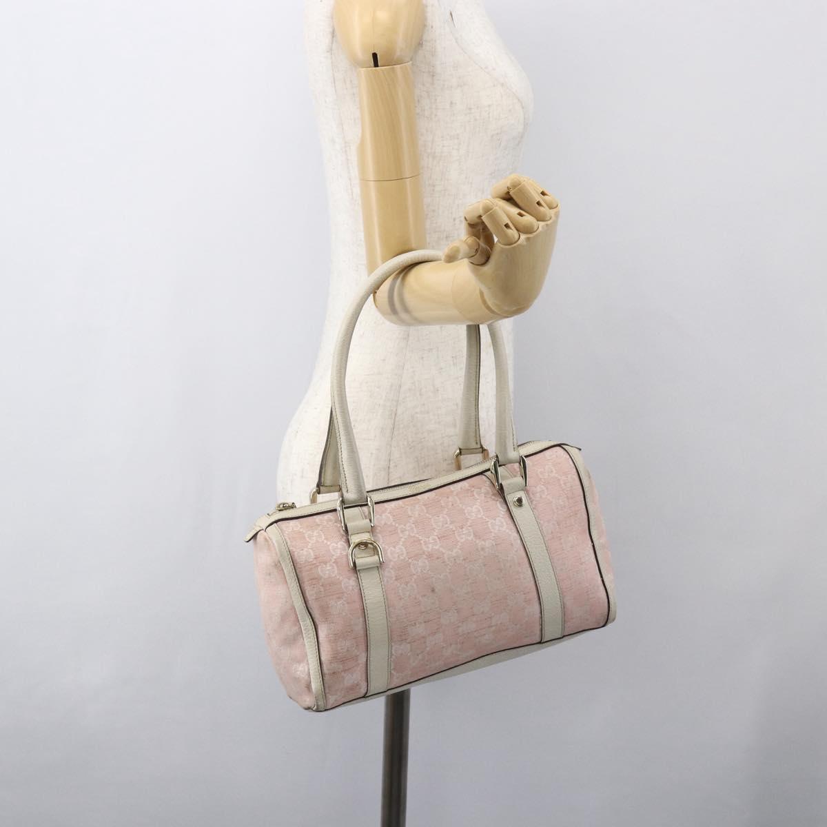 GUCCI GG Canvas Hand Bag Outlet Pink Gold 130942 Auth 160602