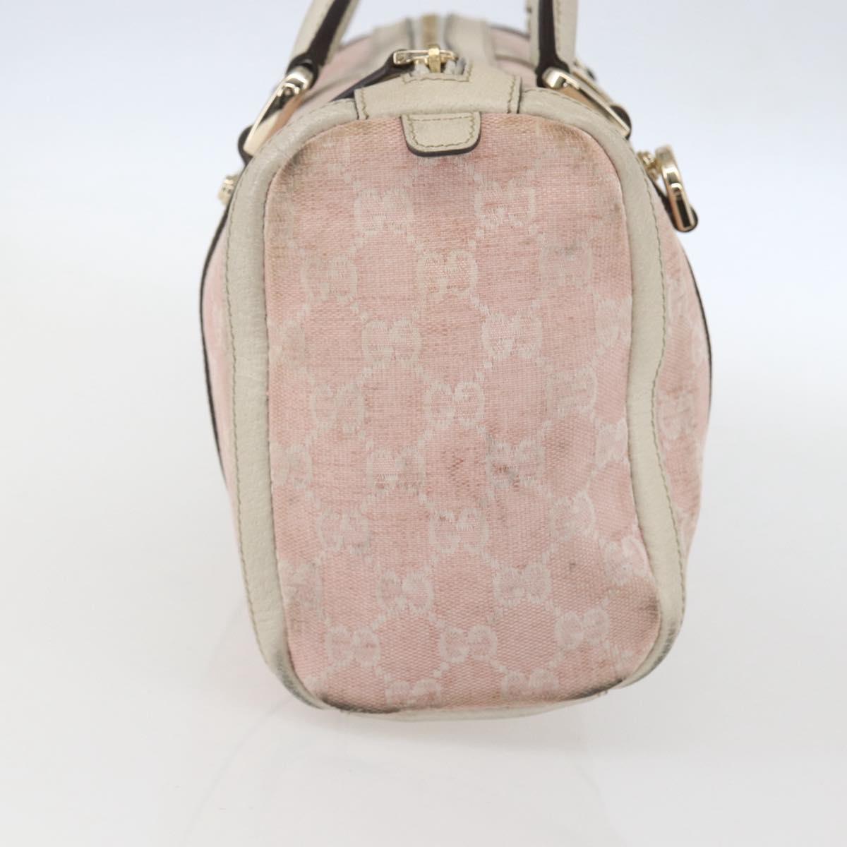 GUCCI GG Canvas Hand Bag Outlet Pink Gold 130942 Auth 160602