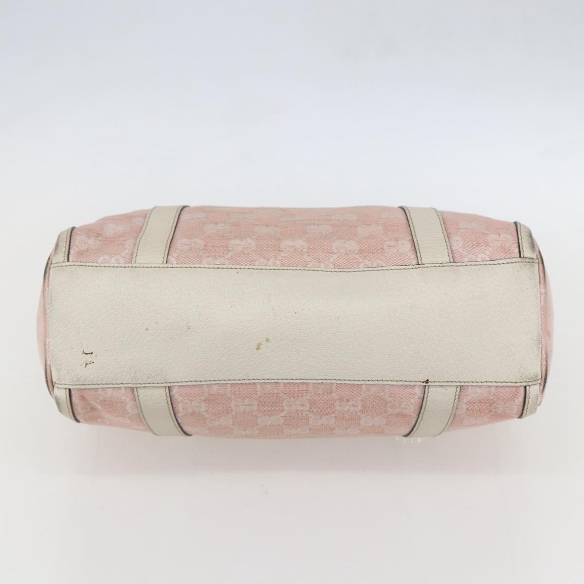 GUCCI GG Canvas Hand Bag Outlet Pink Gold 130942 Auth 160602