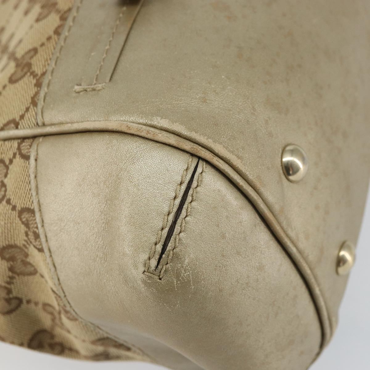 GUCCI GG Canvas Hand Bag Beige Gold 269894 Auth 160609