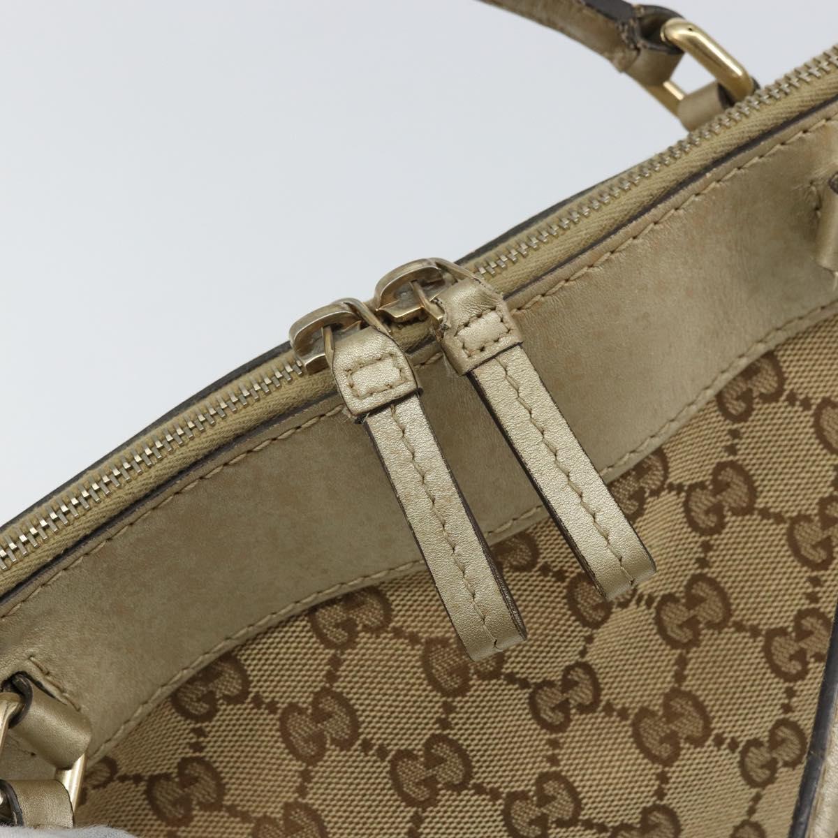 GUCCI GG Canvas Hand Bag Beige Gold 269894 Auth 160609
