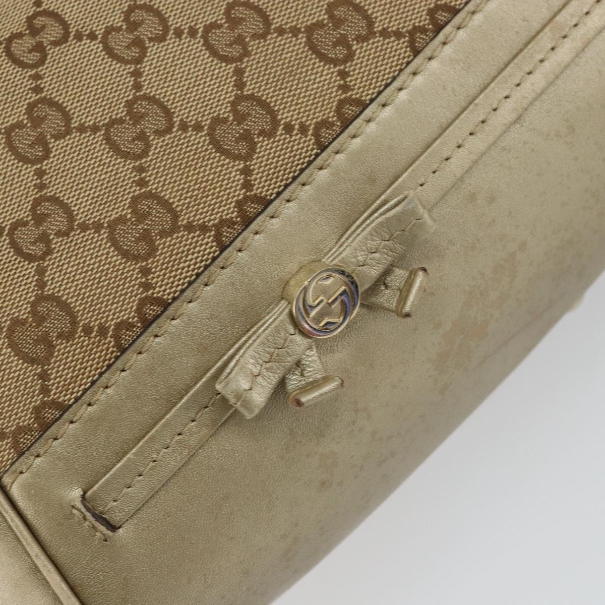 GUCCI GG Canvas Hand Bag Beige Gold 269894 Auth 160609