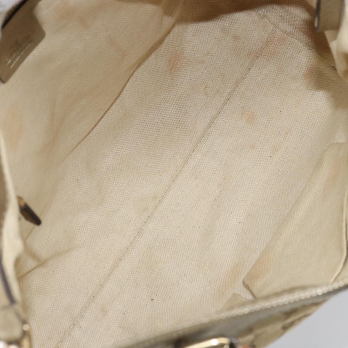 GUCCI GG Canvas Hand Bag Beige Gold 269894 Auth 160609
