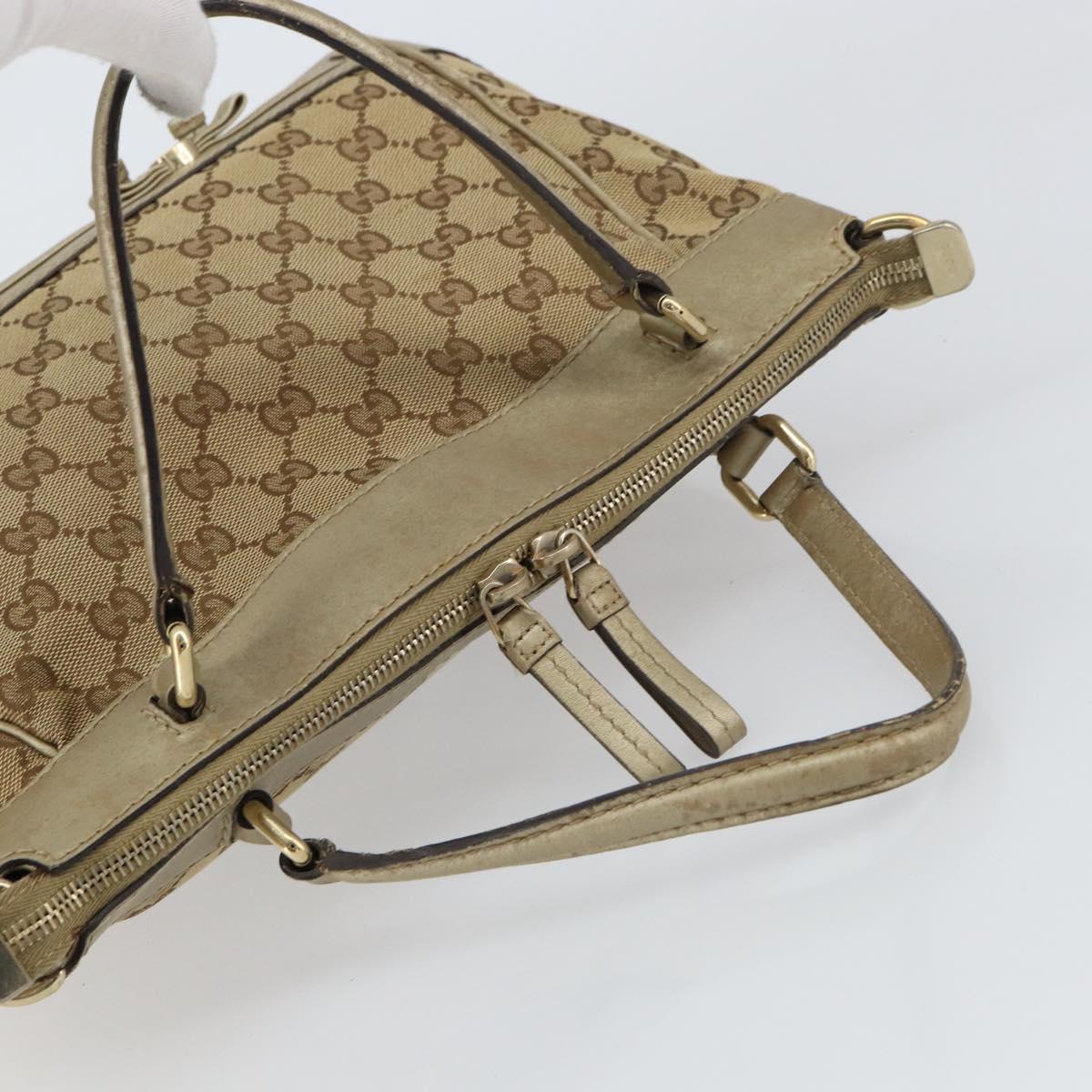 GUCCI GG Canvas Hand Bag Beige Gold 269894 Auth 160609