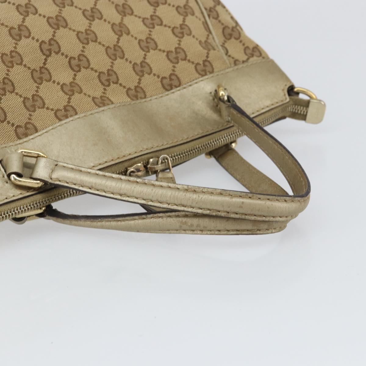 GUCCI GG Canvas Hand Bag Beige Gold 269894 Auth 160609