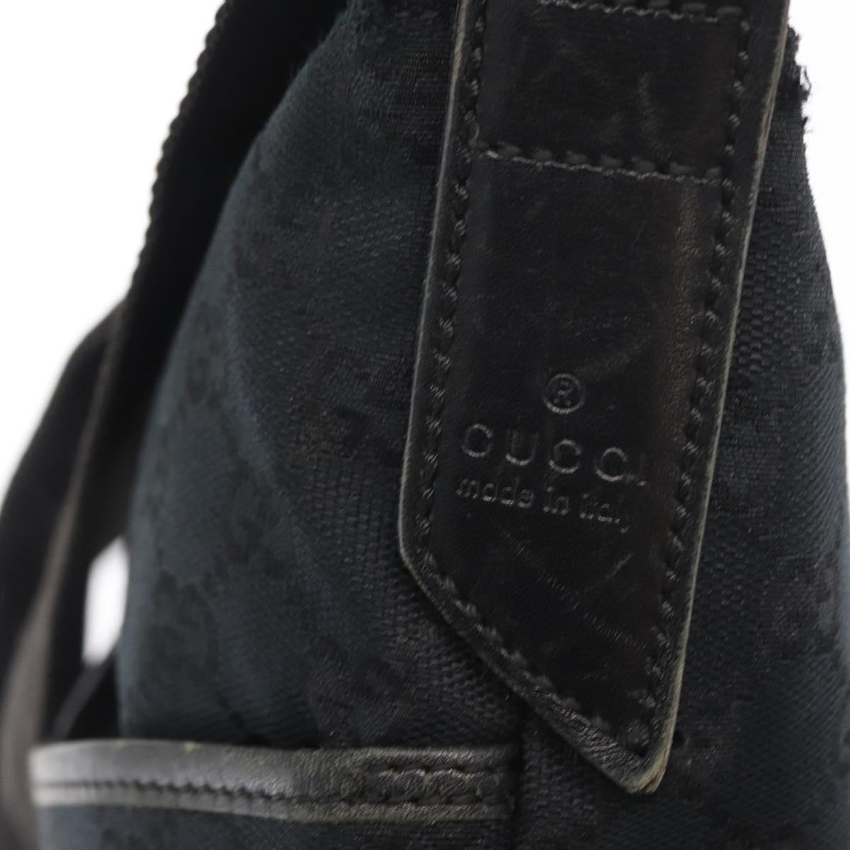 GUCCI GG Canvas Shoulder Bag Black Silver 145857 Auth 160622