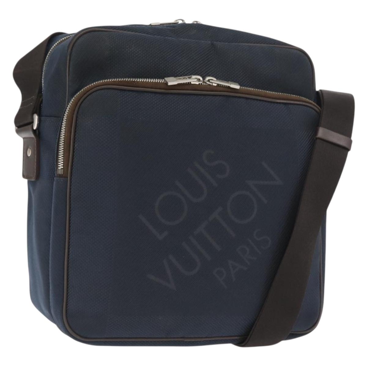 LOUIS VUITTON Damier Geant Pilot Shoulder Bag Blue N41159 LV Auth 160664