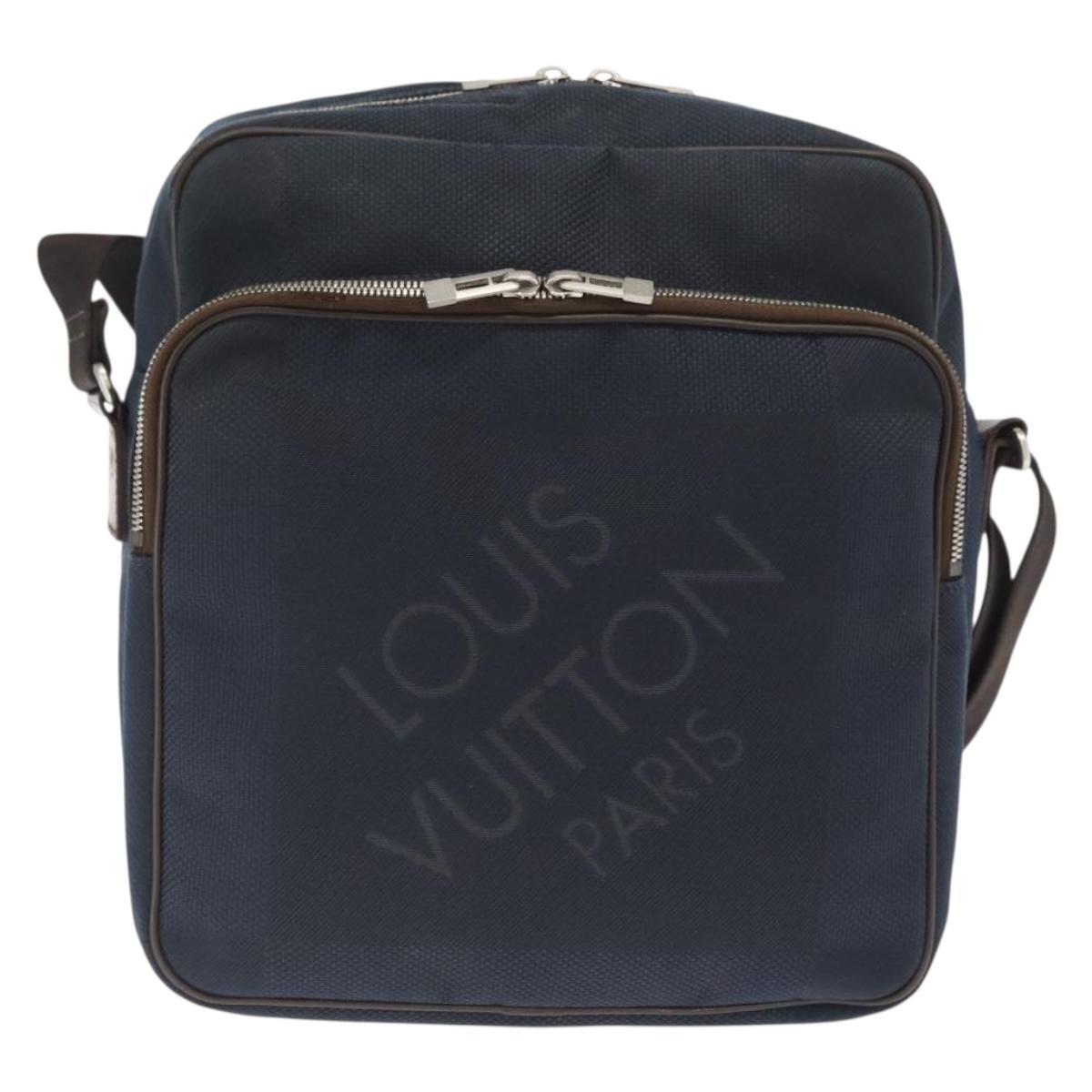 LOUIS VUITTON Damier Geant Pilot Shoulder Bag Blue N41159 LV Auth 160664