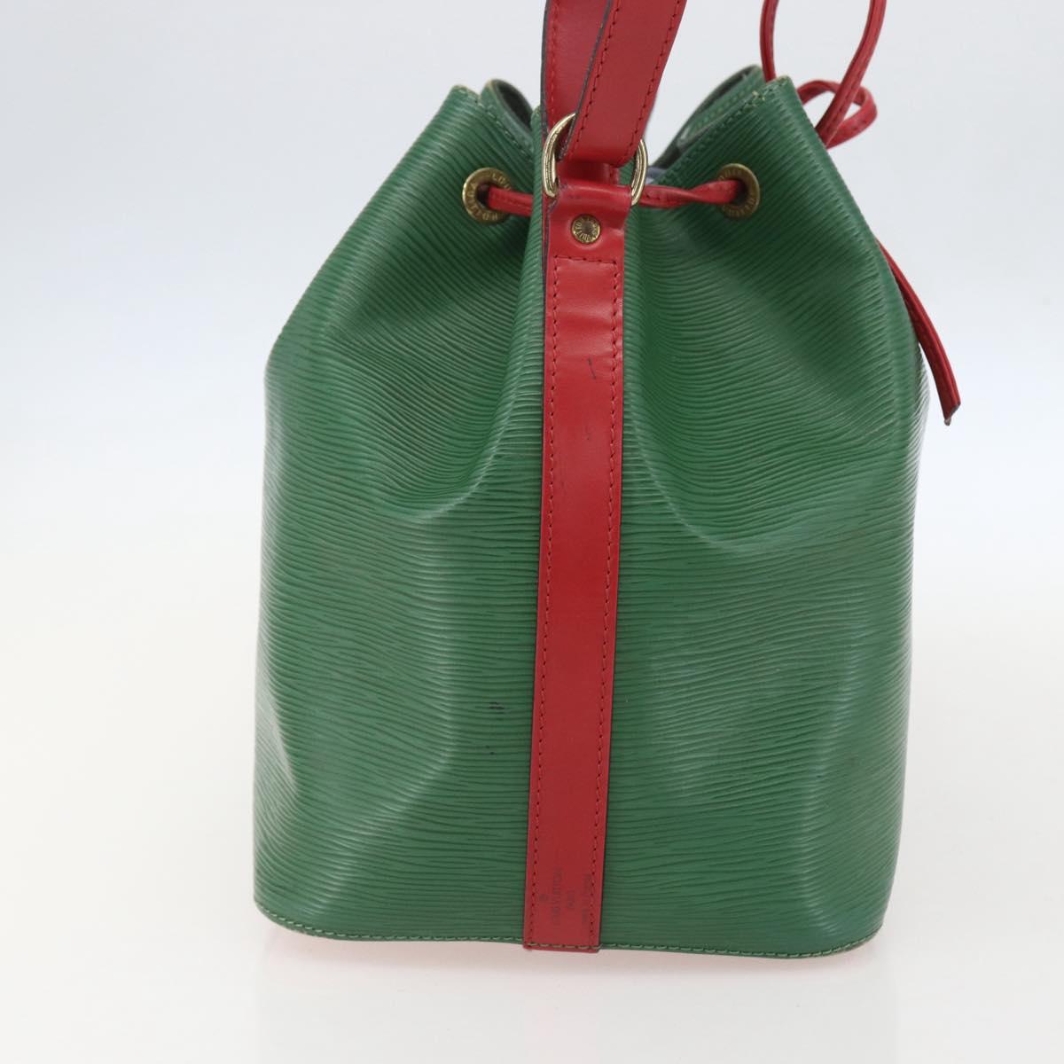 LOUIS VUITTON Epi Petit Noe Shoulder Bag Bicolor Green Red M44147 LV Auth 160668