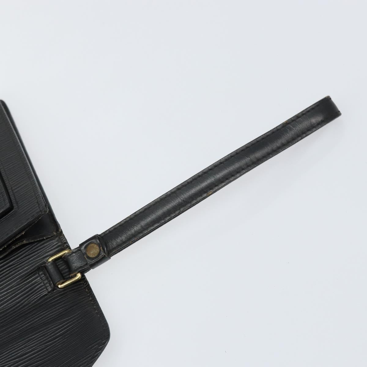 LOUIS VUITTON Epi Serie Dragonne Clutch Bag Black Noir M52612 LV Auth 160670
