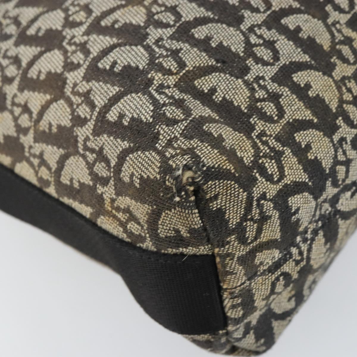 Christian Dior Trotter Canvas Shoulder Bag Navy Silver Auth 160674