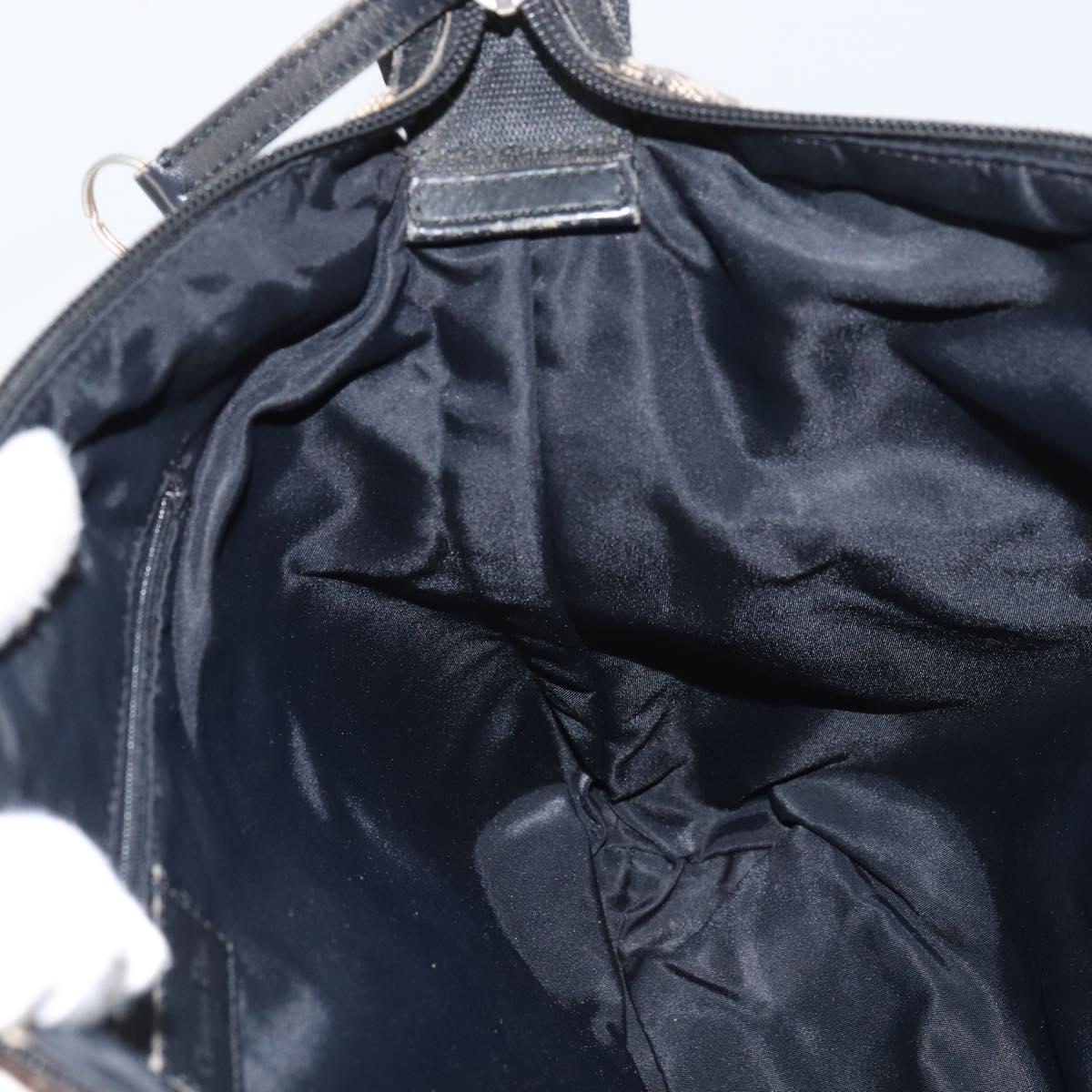 Christian Dior Trotter Canvas Shoulder Bag Navy Silver Auth 160674