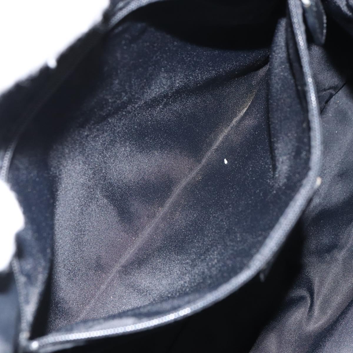 Christian Dior Trotter Canvas Shoulder Bag Navy Silver Auth 160674