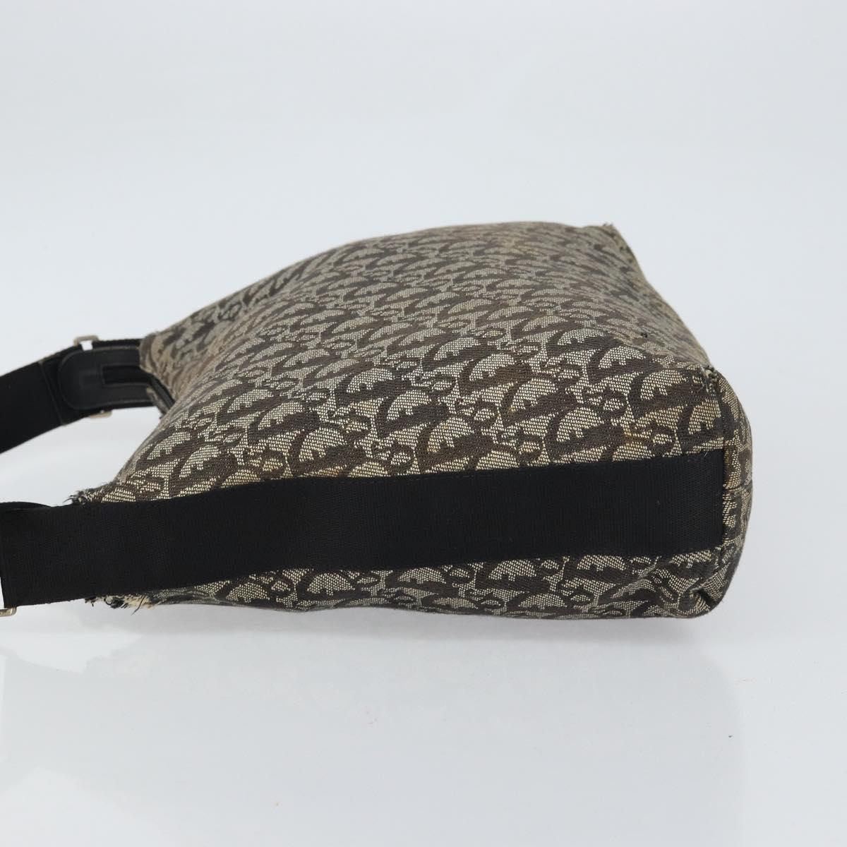 Christian Dior Trotter Canvas Shoulder Bag Navy Silver Auth 160674