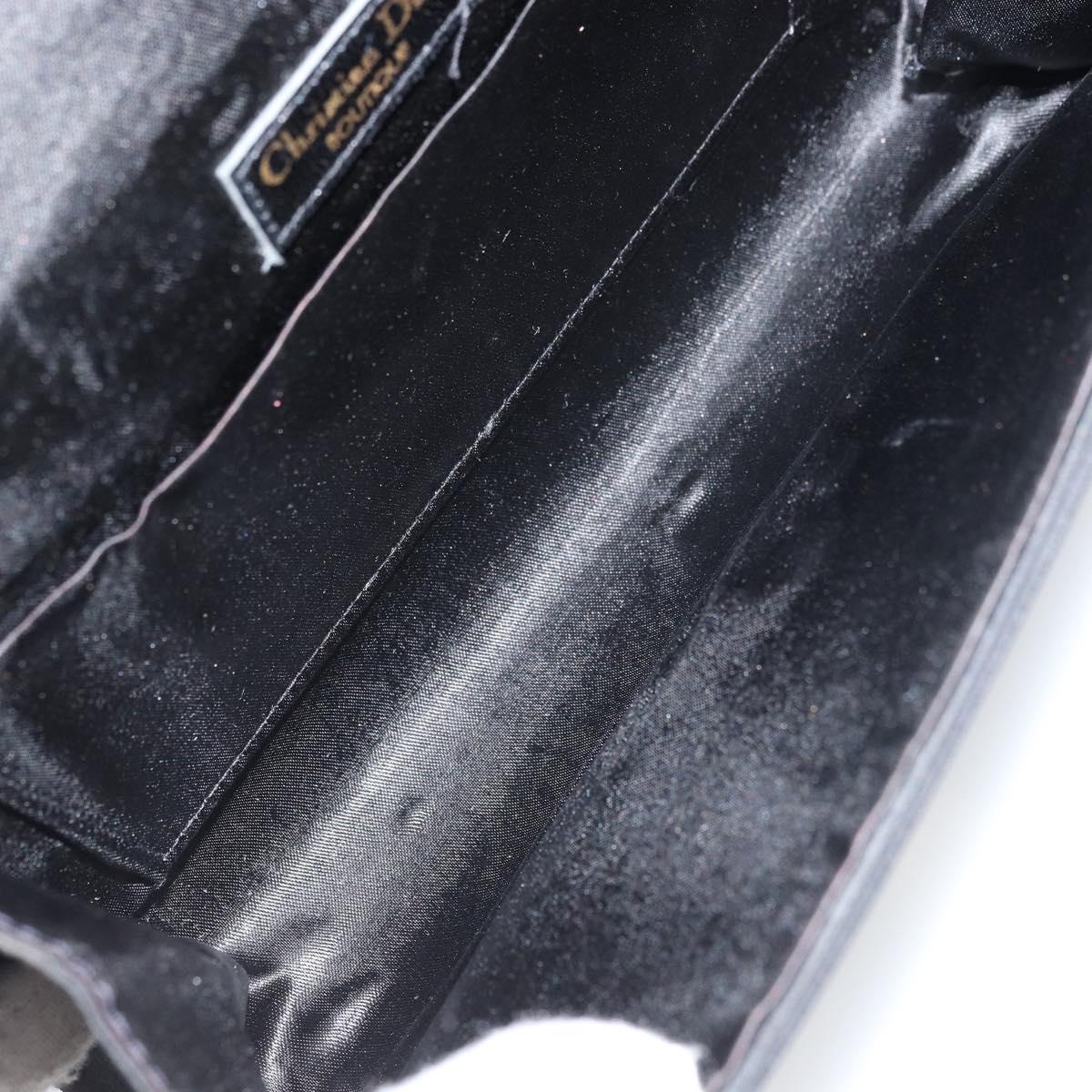 Christian Dior Shoulder Bag Nylon Black Gold Auth 160677