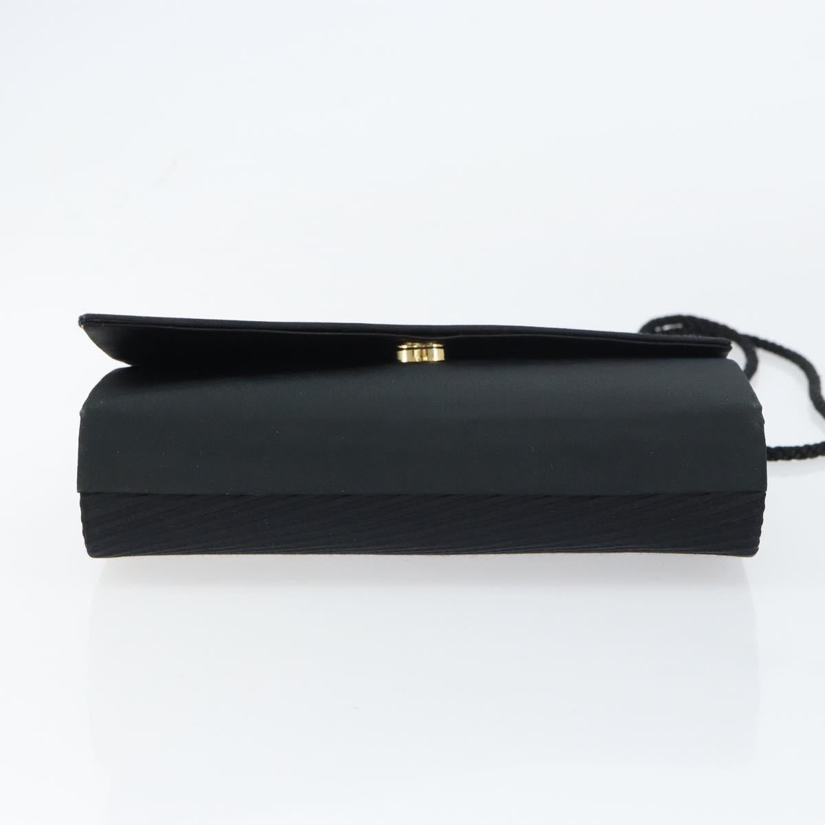 Christian Dior Shoulder Bag Nylon Black Gold Auth 160677