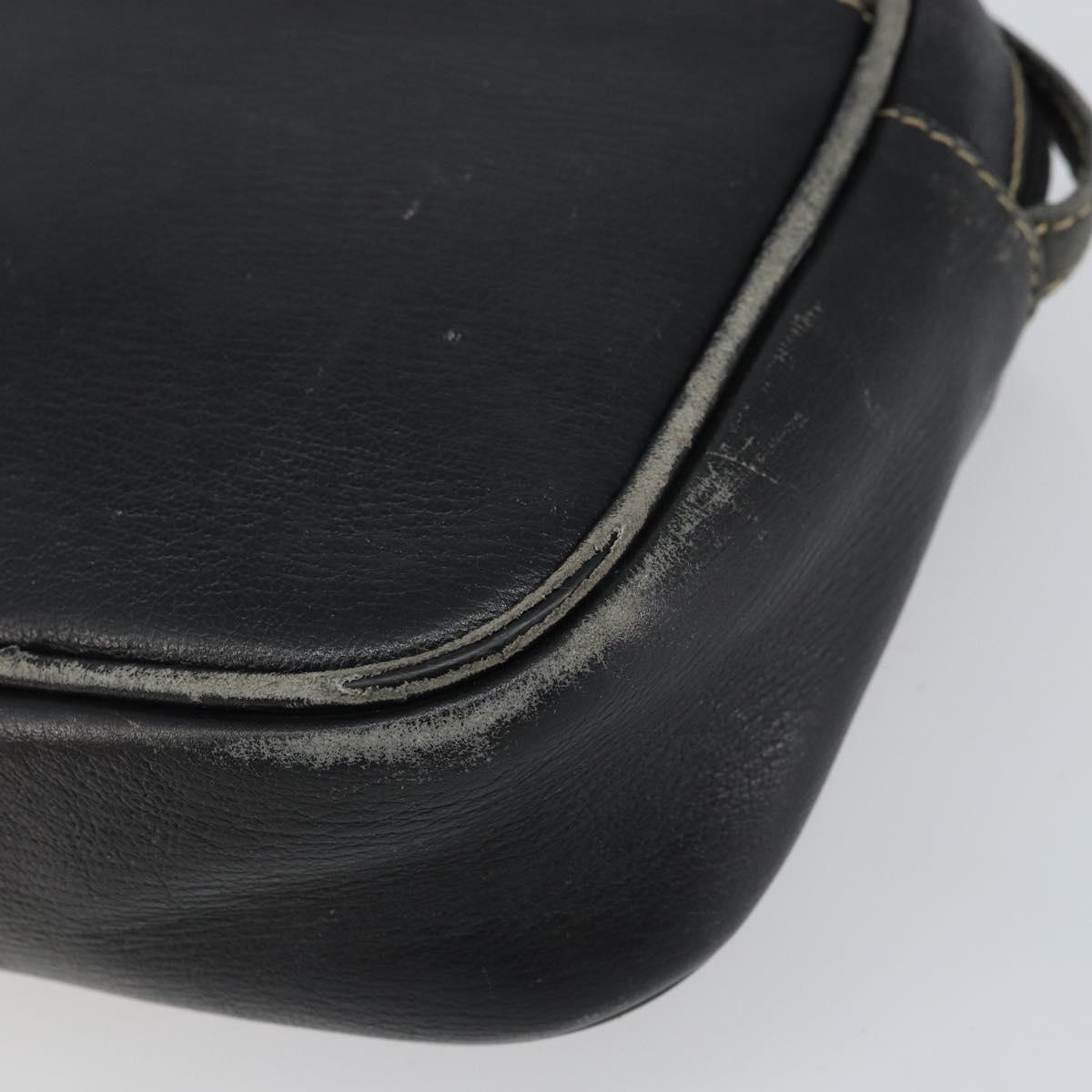 LOEWE Shoulder Bag Leather Black Gold Auth 160679