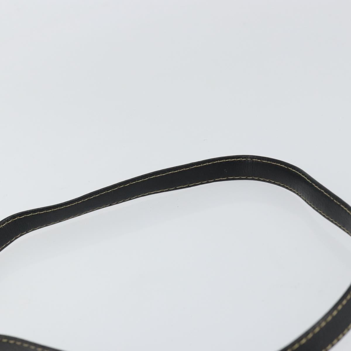 LOEWE Shoulder Bag Leather Black Gold Auth 160679