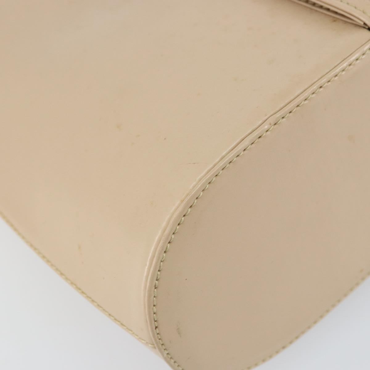 Salvatore Ferragamo Gancini Shoulder Bag Leather Beige Silver Auth 160686