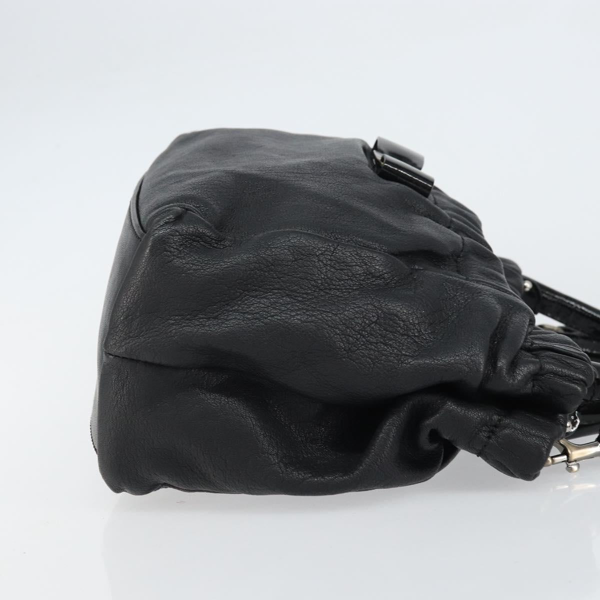 Salvatore Ferragamo Vala Hand Bag Leather 2way Black Auth 160688