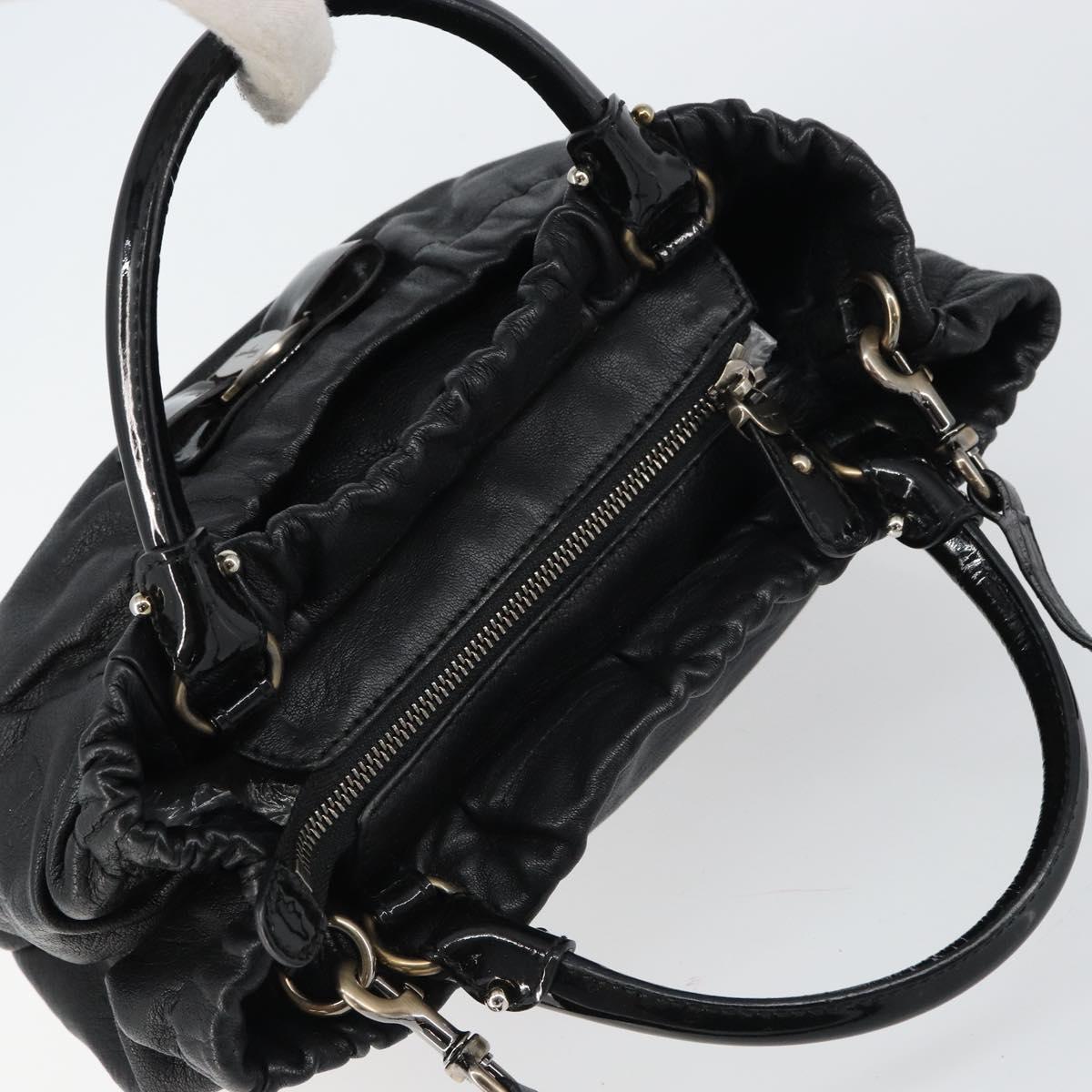 Salvatore Ferragamo Vala Hand Bag Leather 2way Black Auth 160688