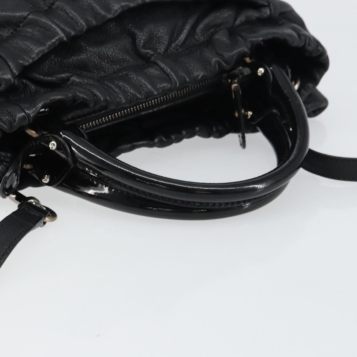 Salvatore Ferragamo Vala Hand Bag Leather 2way Black Auth 160688