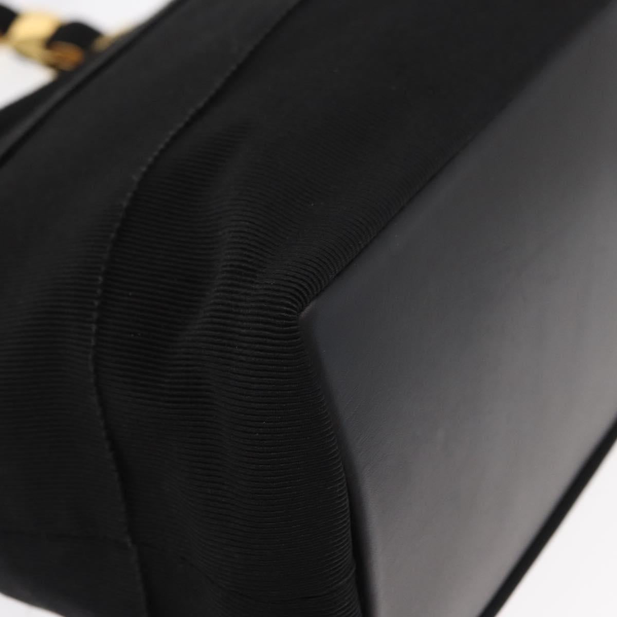 Salvatore Ferragamo Vala Hand Bag Canvas 2way Black Auth 160689