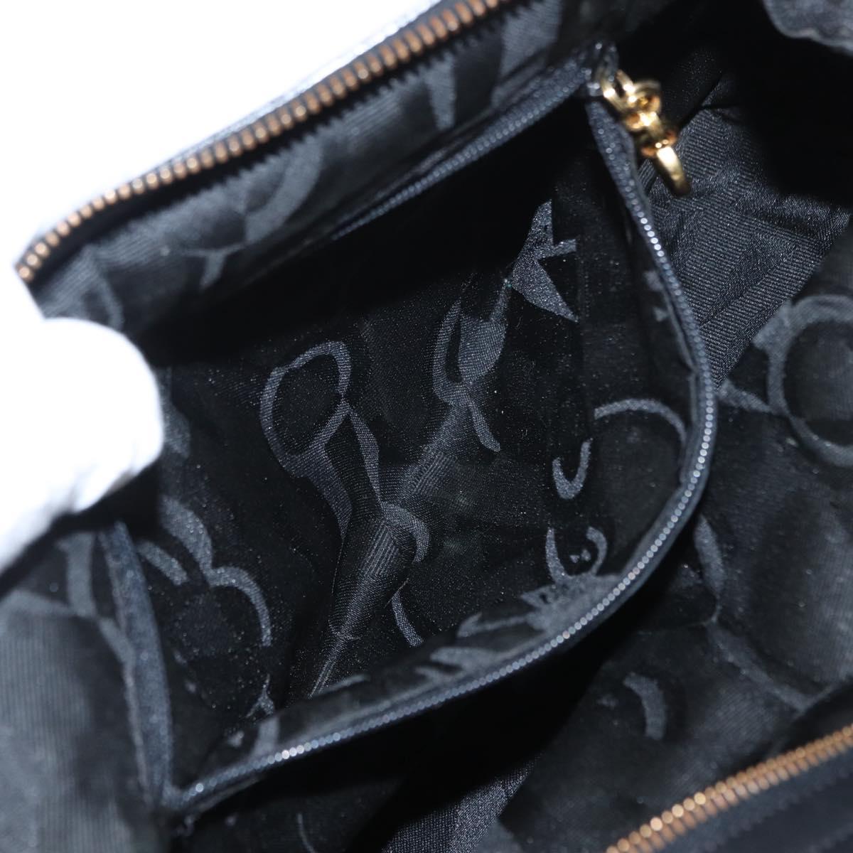 Salvatore Ferragamo Vala Hand Bag Canvas 2way Black Auth 160689