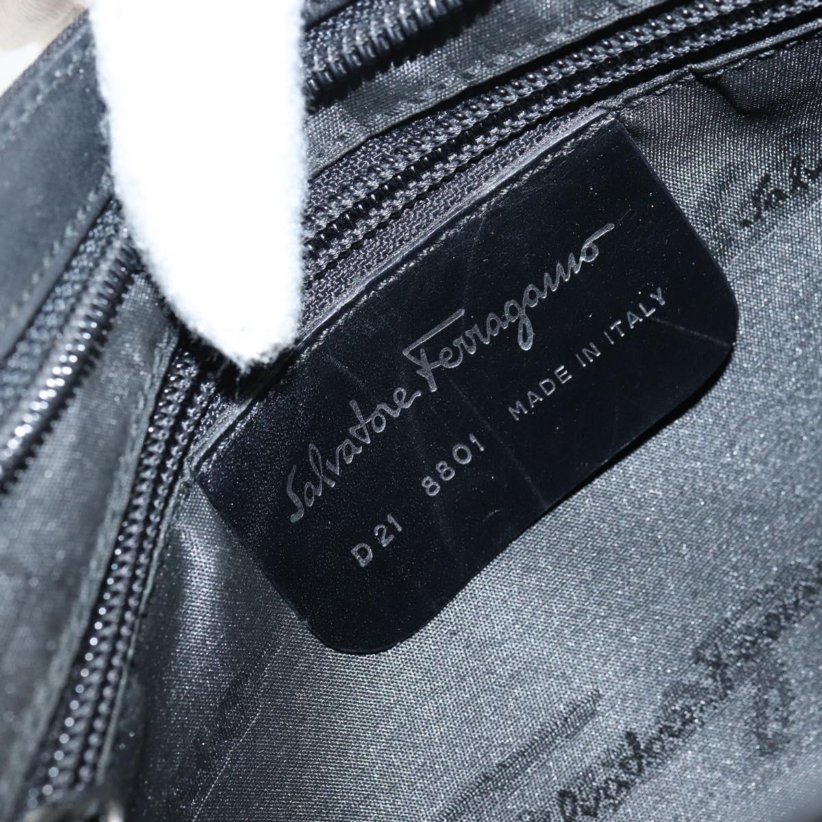 Salvatore Ferragamo Vala Shoulder Bag Nylon Black Auth 160693